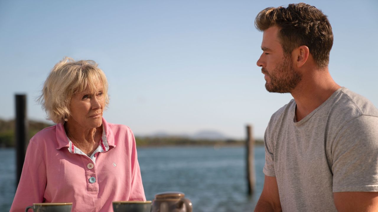 Taylor, now 85, appears with actor Chris Hemsworth on "Shark Beach With Chris Hemsworth." .
