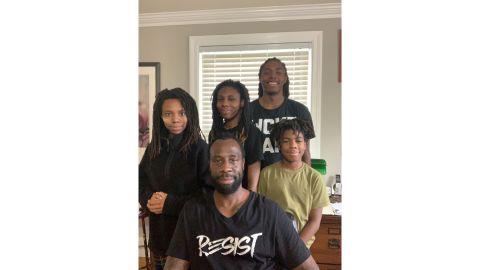 Stephen Chukumba and his four children. 