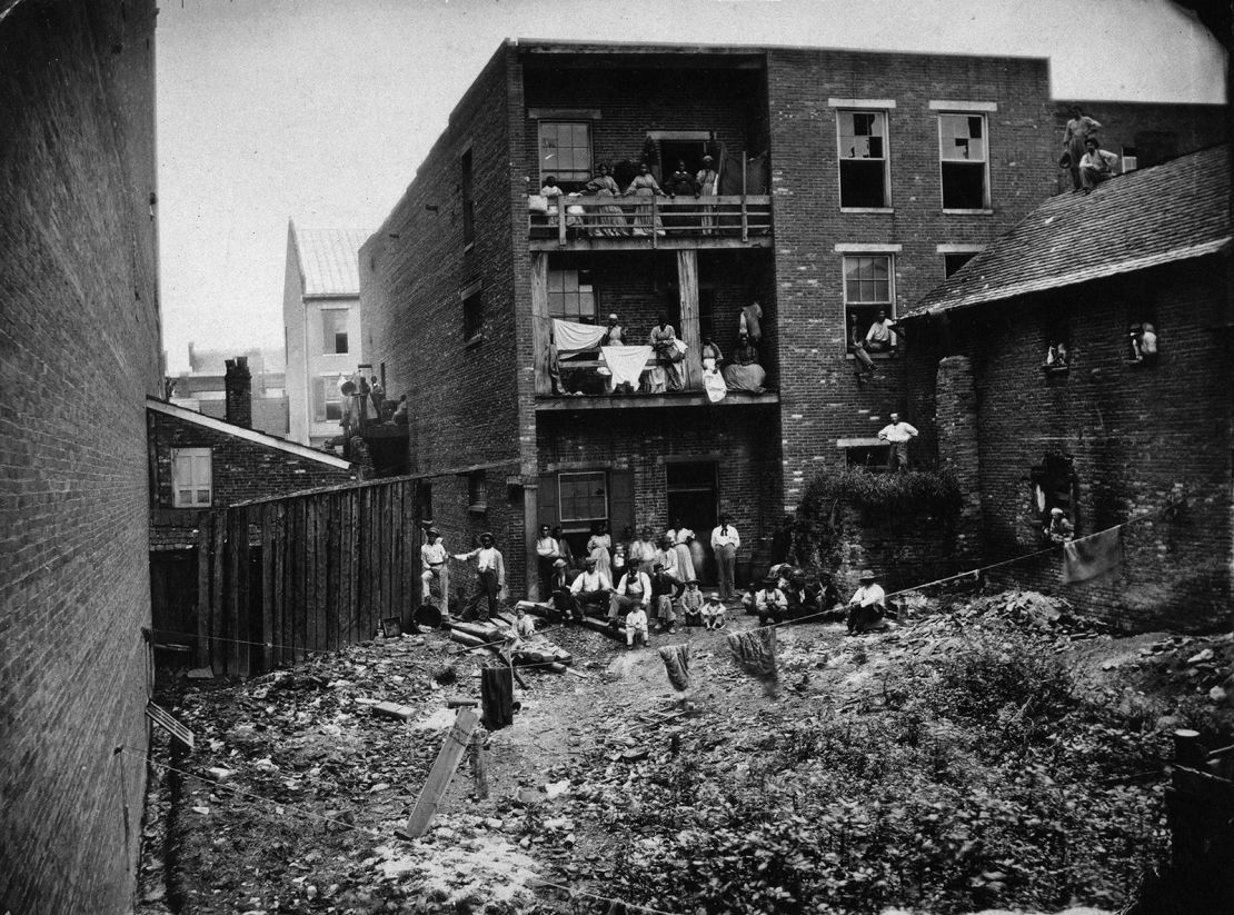 African American hospital workers, including nurses, at a hospital in Nashville, Tennessee, July 1863.