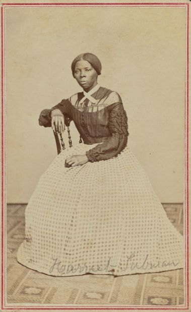 A portrait of Harriet Tubman, who served in the Union Army and rescued enslaved people through a secretive network called the Underground Railroad.