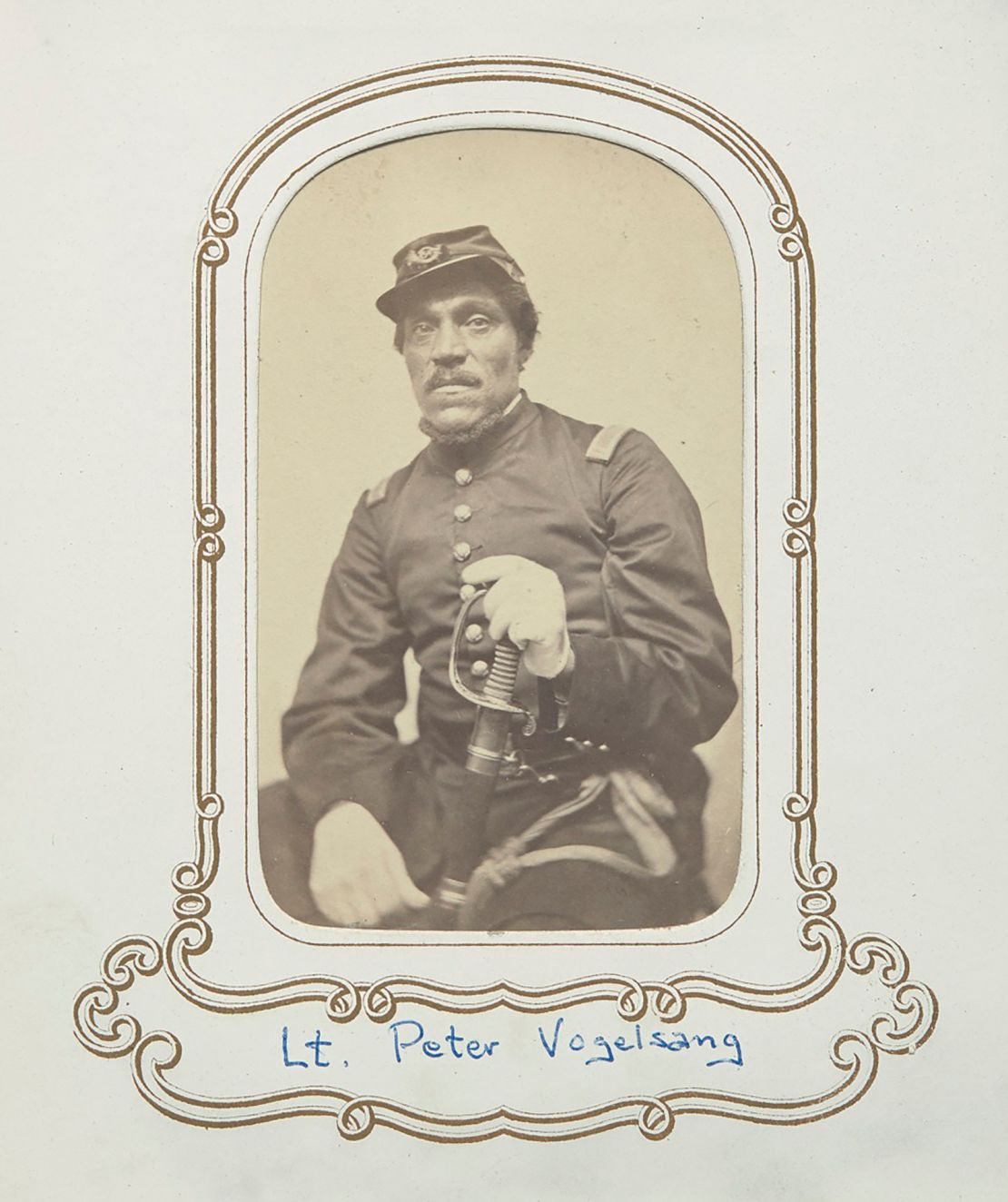 A carte de visite of Lieutenant Peter Vogelsang, who served with the 54th Massachusetts Infantry Regiment.