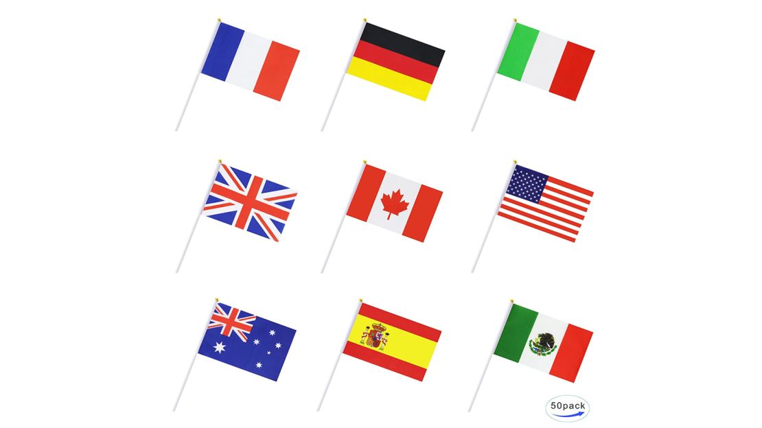 50 Countries International World Stick Flag