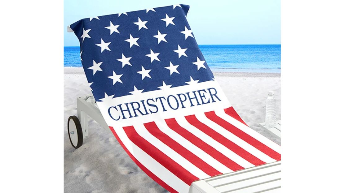 Red, White and Blue Personalized Beach Towel