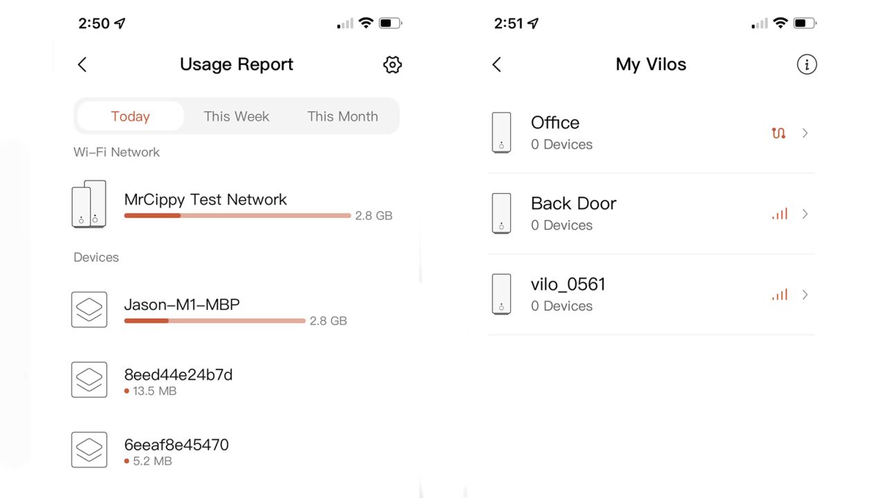 Vilo wifi screenshots