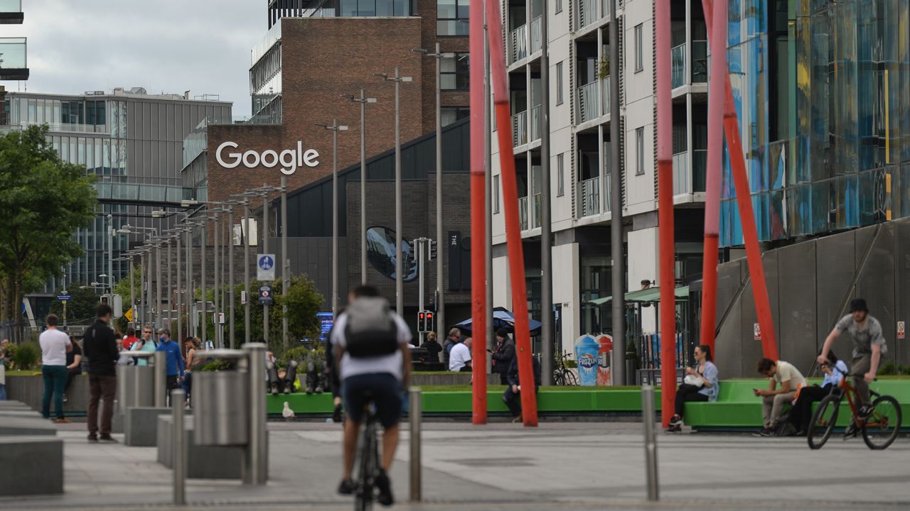 A view of Google's building in Dublin's Grand Canal area.