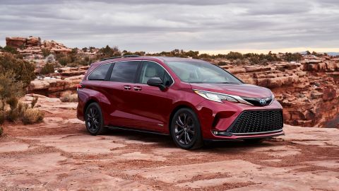 Toyota Sienna designers said they were influenced by the back end of the Toyota Supra sports car and the front of a Japanese bullet train.