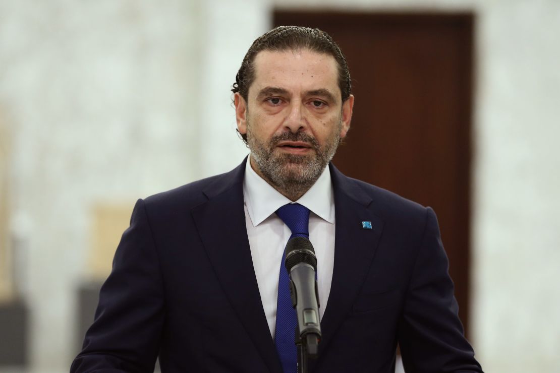 Saad Hariri speaks after his meeting with Lebanese President Michel Aoun at the presidential palace, in Baabda, east of Beirut, Lebanon on July 15. 