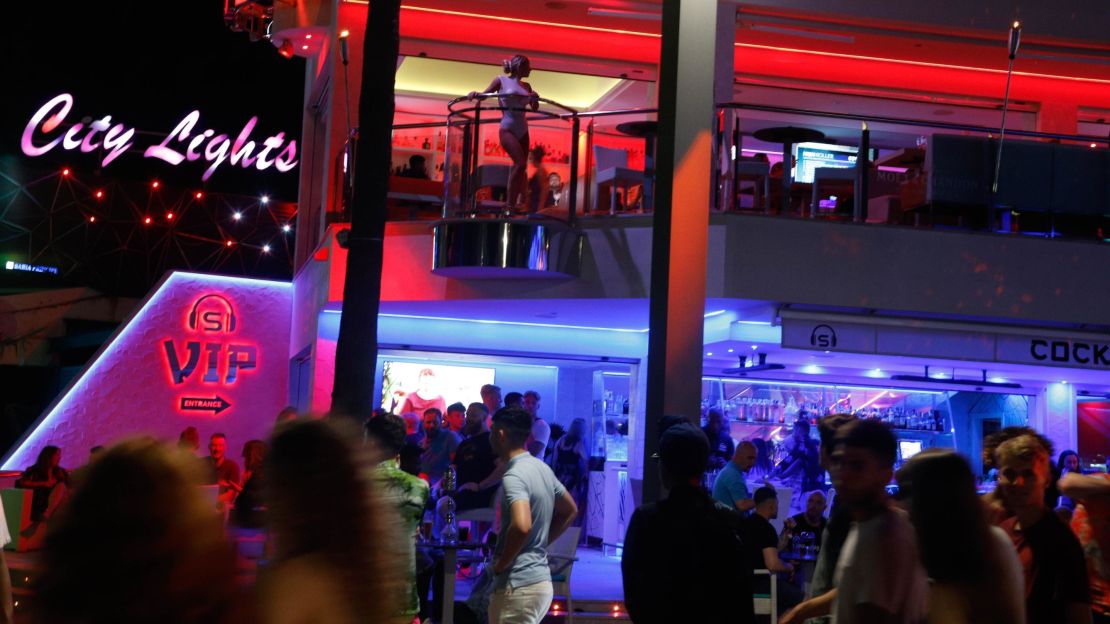 The Spanish town of Magaluf, pictured here in 2019, is popular with British tourists.