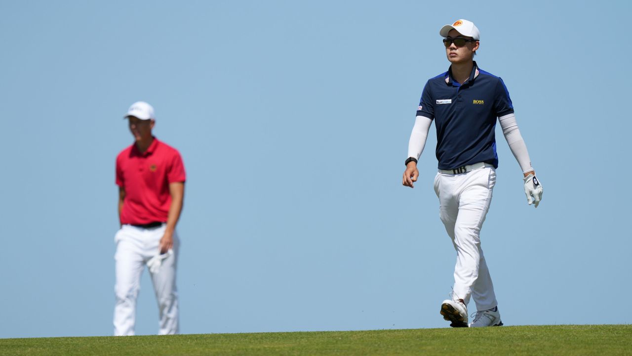 Janewattananond makes his way along the eighth hole during day three of The Open at Royal St George's.