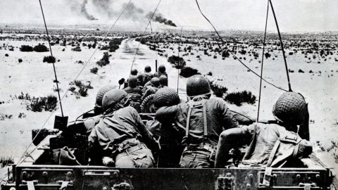 Israeli armoured column on the way to a Battle in the Sinai Region during the Six-Day War of 1967. (Photo by: Universal History Archive/Universal Images Group via Getty Images)