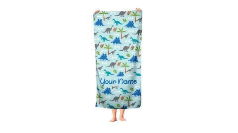 PersonalizedCornerUS Personalized Dinosaur Kids Beach Towel