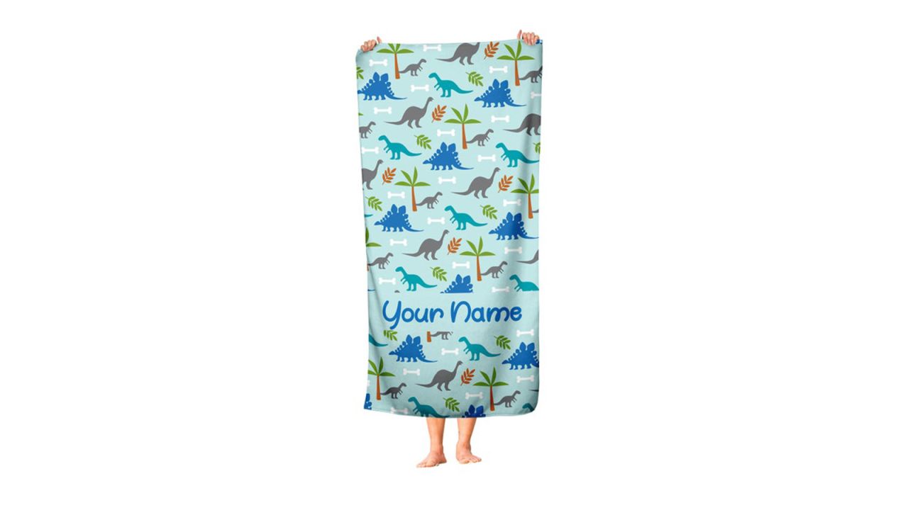 PersonalizedCornerUS Personalized Dinosaur Kids Beach Towel