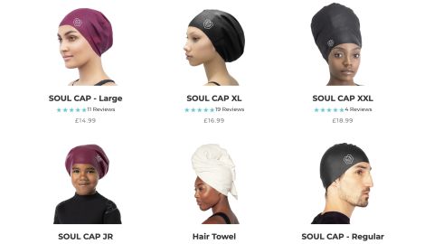 The swimming caps are designed for natural Black hair.