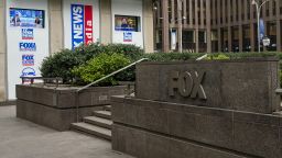 Fox News sign at the News Corporation headquarters building in New York City on March 25, 2021.