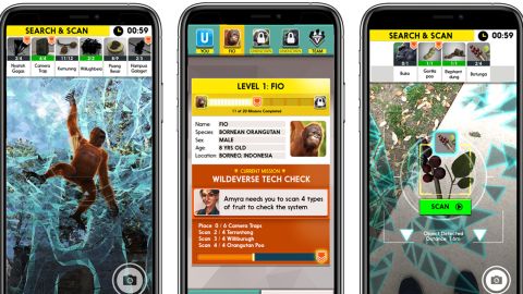 Dubbed the "Pokémon Go of wildlife," another Internet of Elephants game, "Wildeverse," uses augmented reality to tell a story about safeguarding apes in Borneo and the Congo.