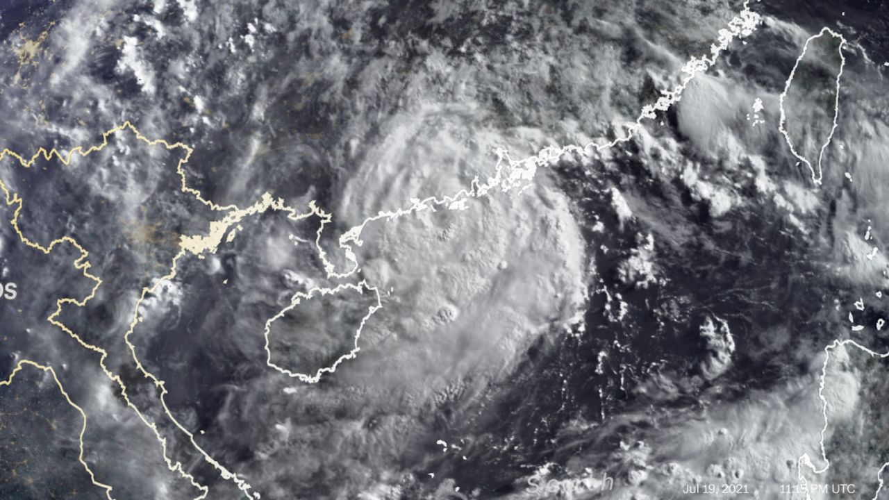 Typhoon Cempaka seen on Tuesday morning in a satellite image.
