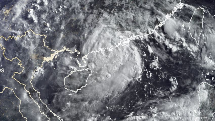Satellite image Tuesday morning of Typhoon Cempaka.