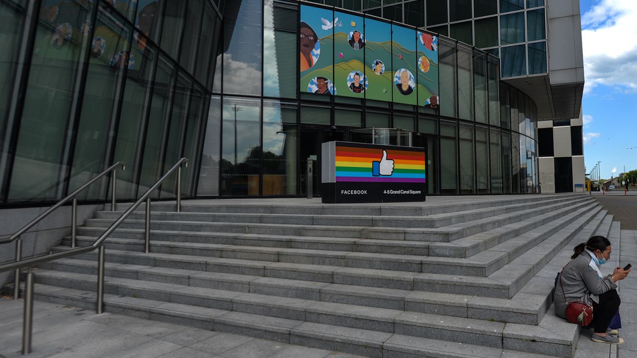 Facebook EMEA headquarters on Grand Canal Square in Dublin Docklands. 
On Thursday, 17 June 2021, in Dublin, Ireland. (Photo by Artur Widak/NurPhoto/Getty Images)