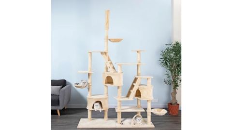 Go Pet Club Beige 106-Inch Cat Tree With Ladders, Condos and Side Baskets