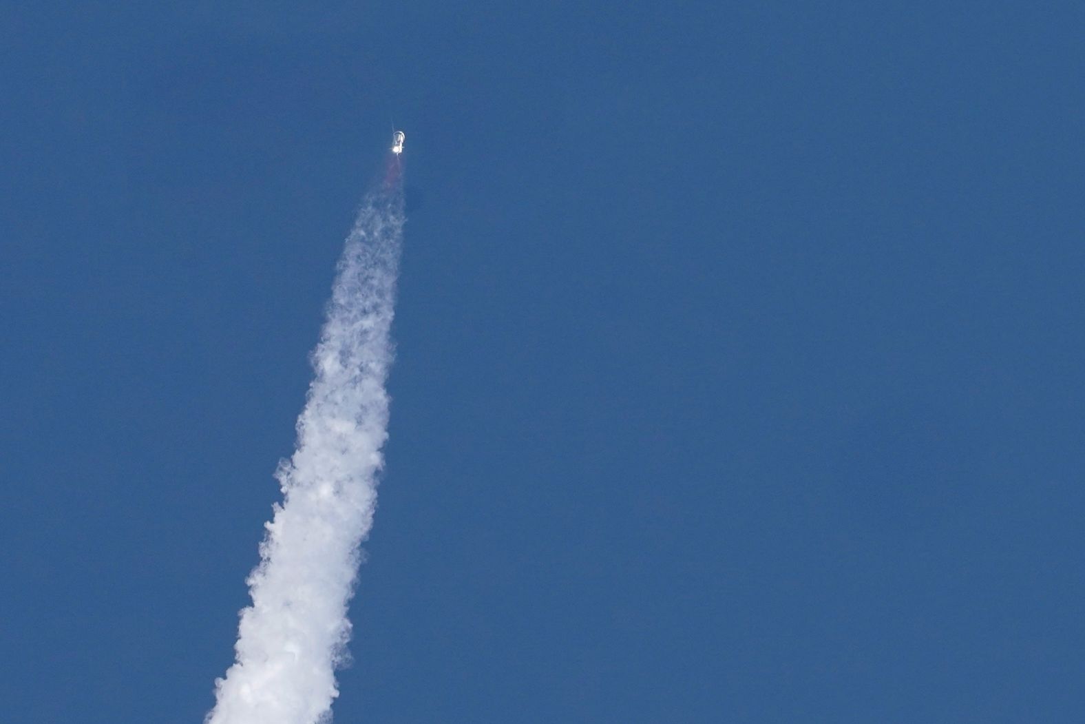 The New Shepard rocket launches from Blue Origin's spaceport near Van Horn.