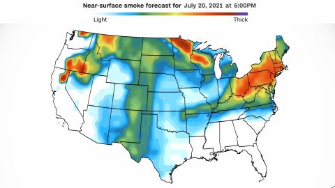 smoke forecast july 20 evening