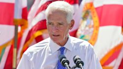 U.S. Rep. Charlie Crist, D-St. Petersburg, speaks to supporters during a campaign rally as he announces his run for Florida governor, Tuesday, May 4, 2021, in St. Petersburg, Florida.