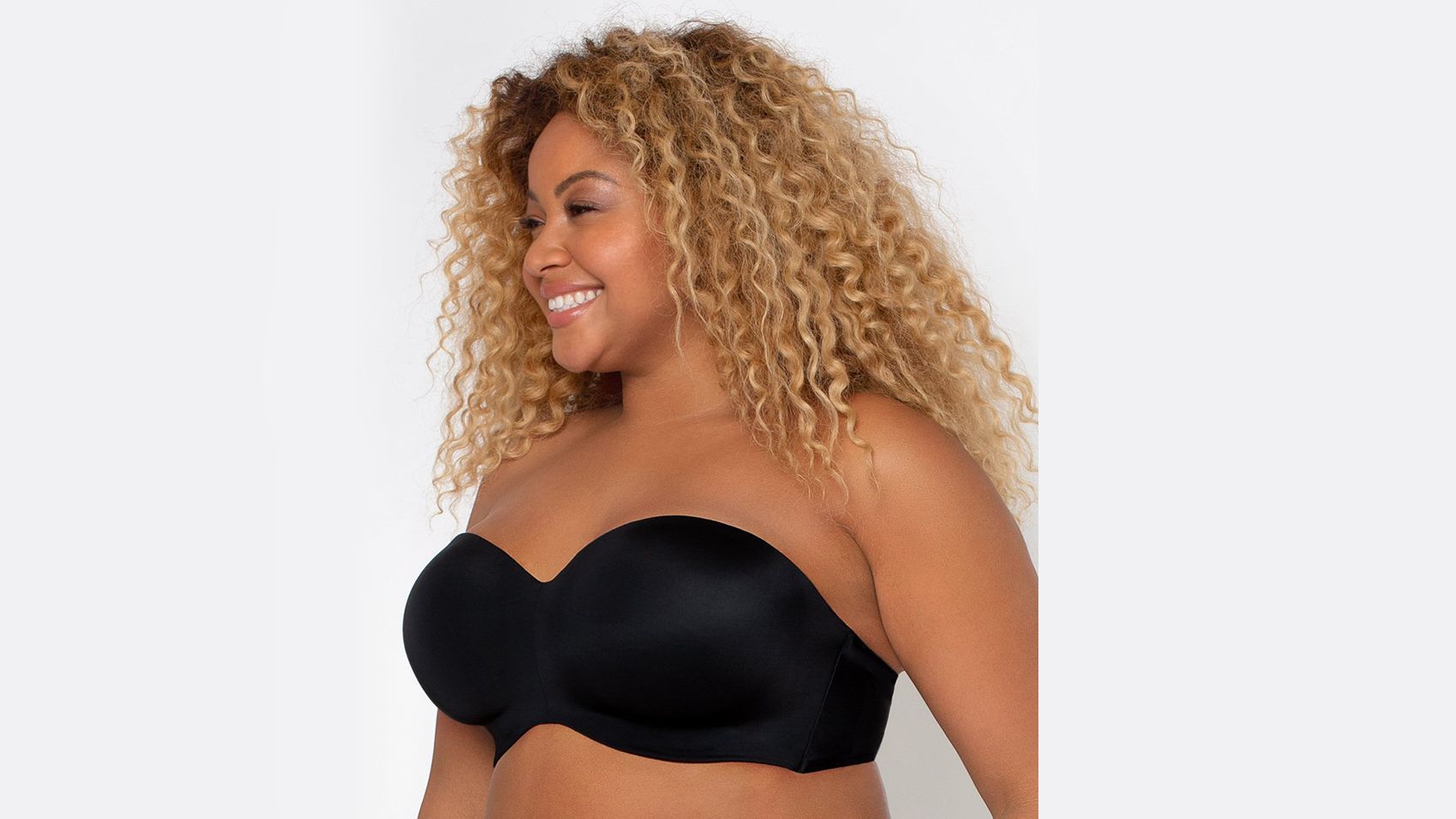 Women's Plus Size Multi-way Smooth Invisible Strapless Bra Padded