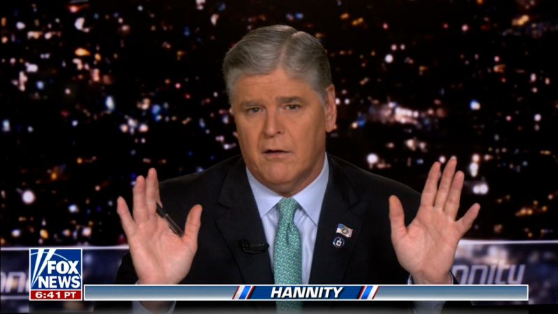 Sean Hannity makes an unexpected statement live on Fox News