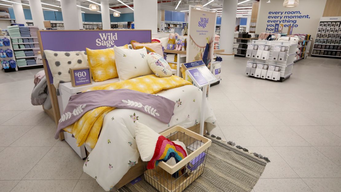 The new bedding section at the store with Bed Bath & Beyond's private label Wild Sage brand. An executive described the old bedding area as "dark and gloomy."