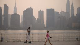 Smoke from wildfires burning in the Western US stretched across the country to New York City in July. 