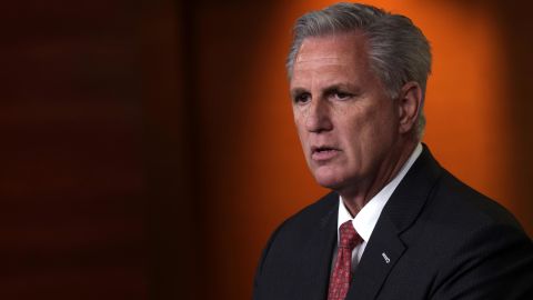House Minority Leader Kevin McCarthy speaks during a weekly news conference.