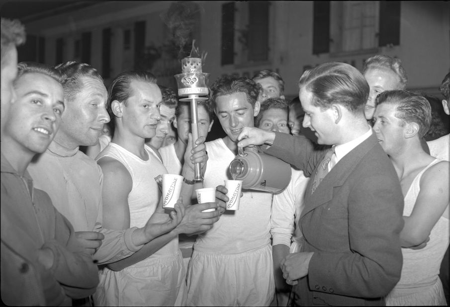 The Olympic flame in London in 1948.