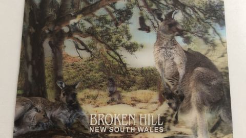 A postcard of the New South Wales town of Broken Hill, sent by the journalist's mother to London.