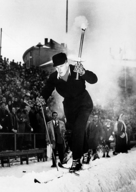 The opening ceremony of the Winter Olympics at Bislett Stadium in Oslo.