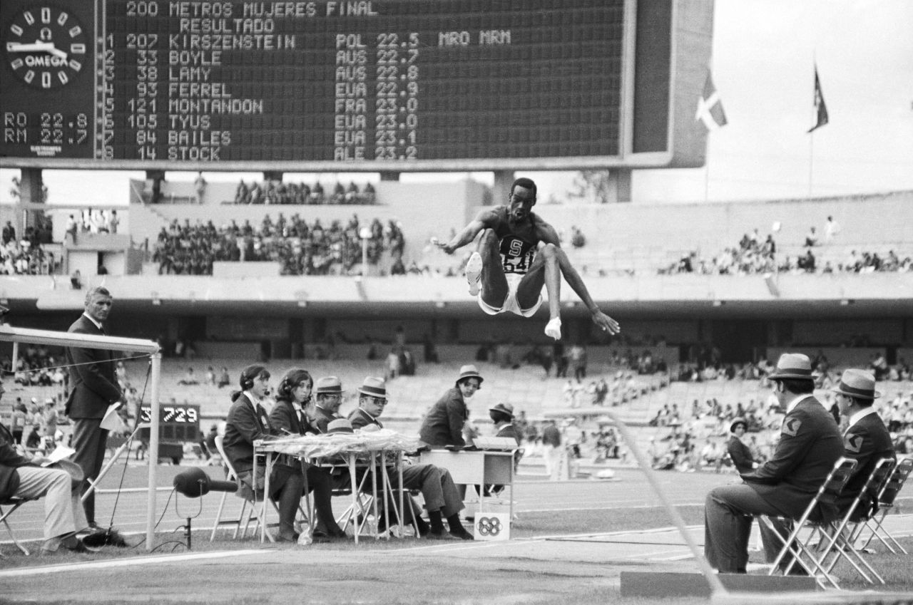 American long jumper Bob Beamon obliterated the world record by more than 21 inches in 1968, leaping an astonishing 9 feet, 2 1/2 inches (8.90 meters). Beamon was so stunned by the distance that he collapsed to the ground in what doctors later diagnosed as a cataplectic seizure brought on by nervous excitement. The record stood until 1991.