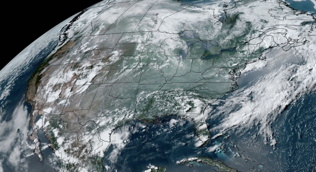 Wildfire smoke (milky white appearance) is shown on this satellite image from Wednesday afternoon.