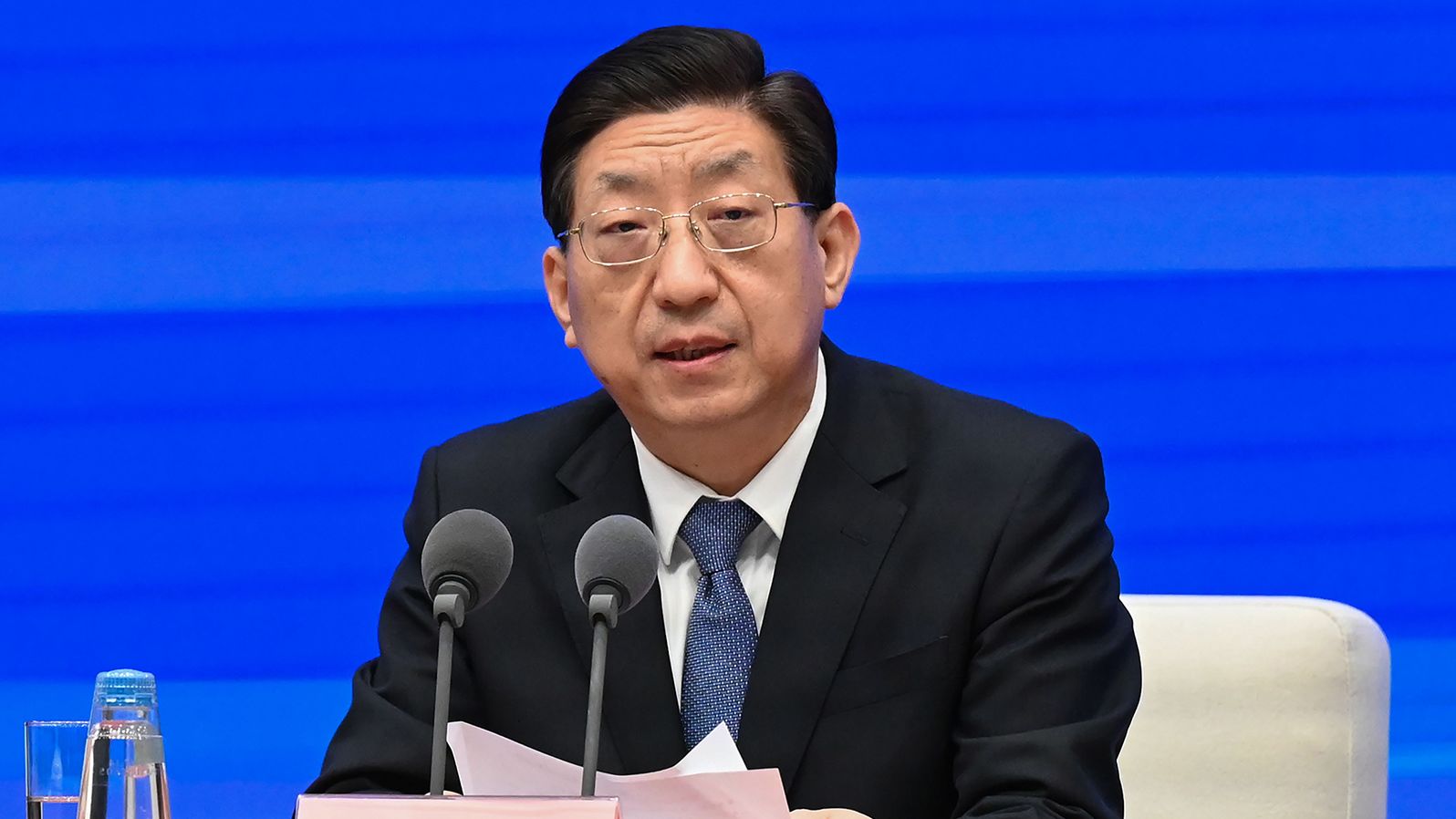 Zeng Yixin, Vice Minister of National Health Commission, speaks at a press conference in Beijing on December 31, 2020. 