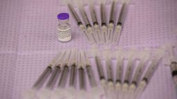 Doses of the Pfizer Covid-19 vaccine await to be administered after it was approved for use by the FDA in children 12 and over at a Los Angeles County mobile vaccination clinic on May 14, 2021 in Los Angeles, California. 