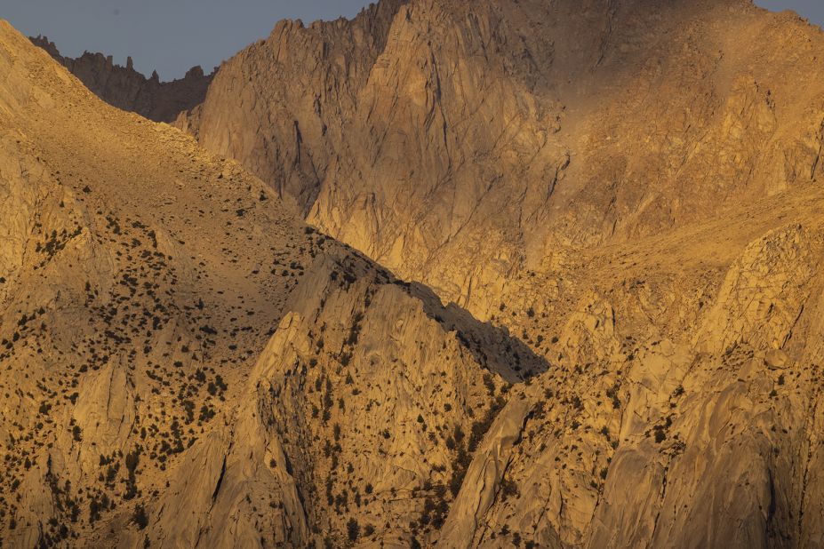 These peaks of the Sierra Nevada mountain range, near Lone Pine, California, often have snow packs that last throughout the summer months. But there were none in July 2021.