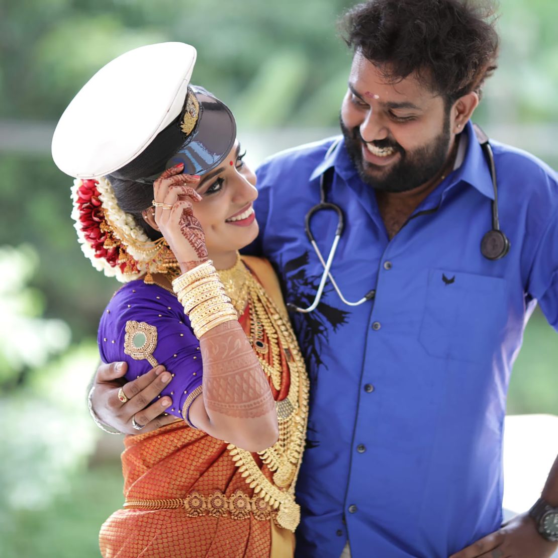 Vismaya Nair with her brother, Vijith Nair. 