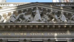 In this June 16, 2021 file photo, the facade of the New York Stock Exchange.