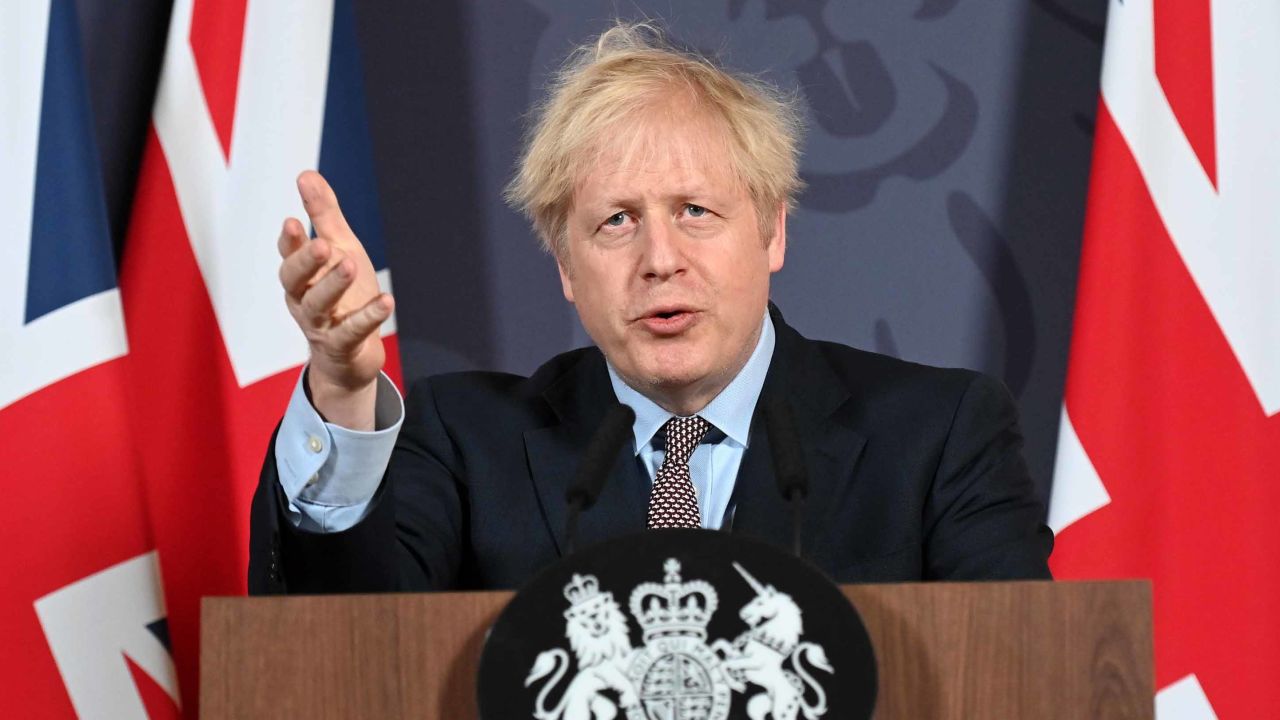 Britain's Prime Minister Boris Johnson announcing his Brexit deal on December 24, 2020 just days before a self-imposed deadline.