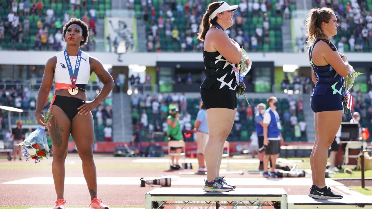 US athlete Gwen Berry, who turned away from the national flag at the June track and field trials, also signed the letter.