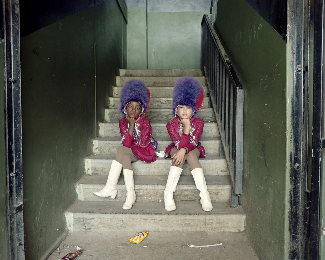 Wakiesha Titus and Riley Van Harte are two of the younger girls in the Avondale Primary Majorettes, Cape Town, 2018.
