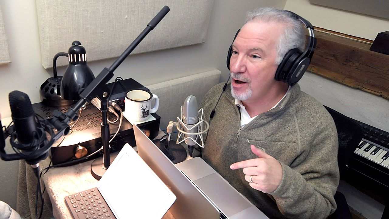 Popular syndicated conservative radio personality Phil Valentine records a podcast in March 2019. 