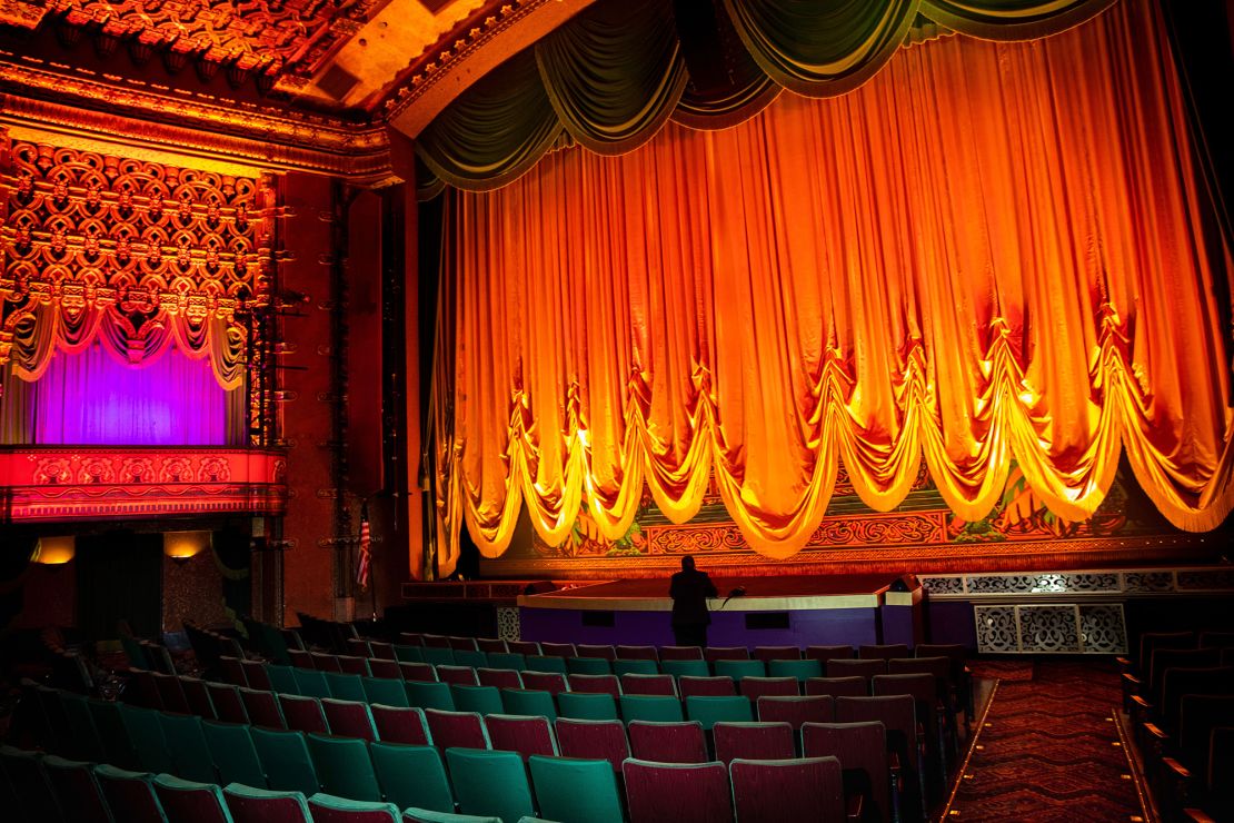 The majestic El Capitan Theatre, in the heart of Hollywood, CA, prior to a screening of "Raya and the Last Dragon," as movie theaters reopen Friday, March 19, 2021. 