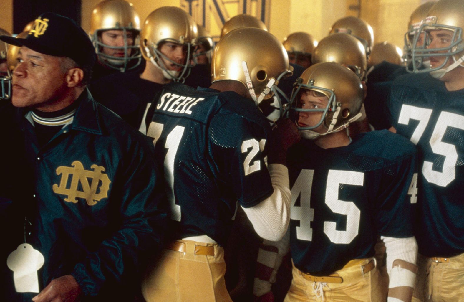 <strong>"Rudy"</strong>: This sports drama tells the story of Daniel "Rudy" Ruettiger who pursues his dream of playing football for University of Notre Dame despite his small stature.<strong> (Hulu)</strong>