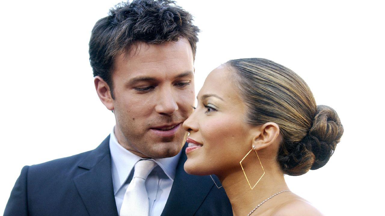 Ben Affleck, left, and Jennifer Lopez at the premiere of the film "Daredevil," in 2003.