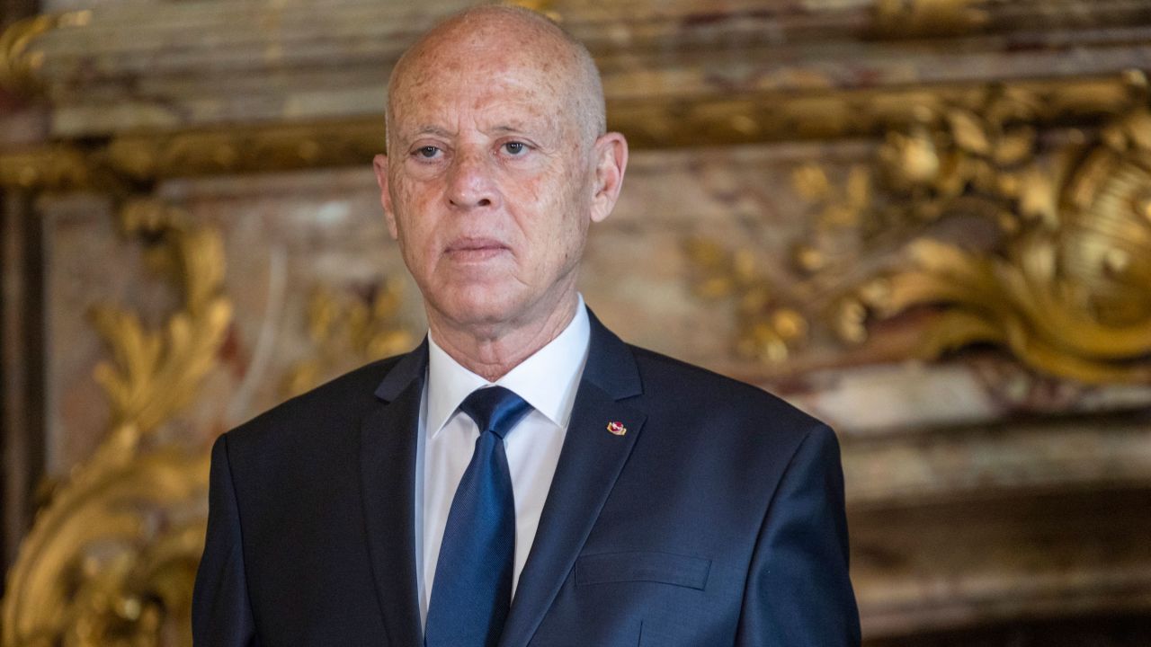 President of the Republic of Tunisia Kais Saied received at the Royal Palace in Brussels, Belgium on June 3, 2021  