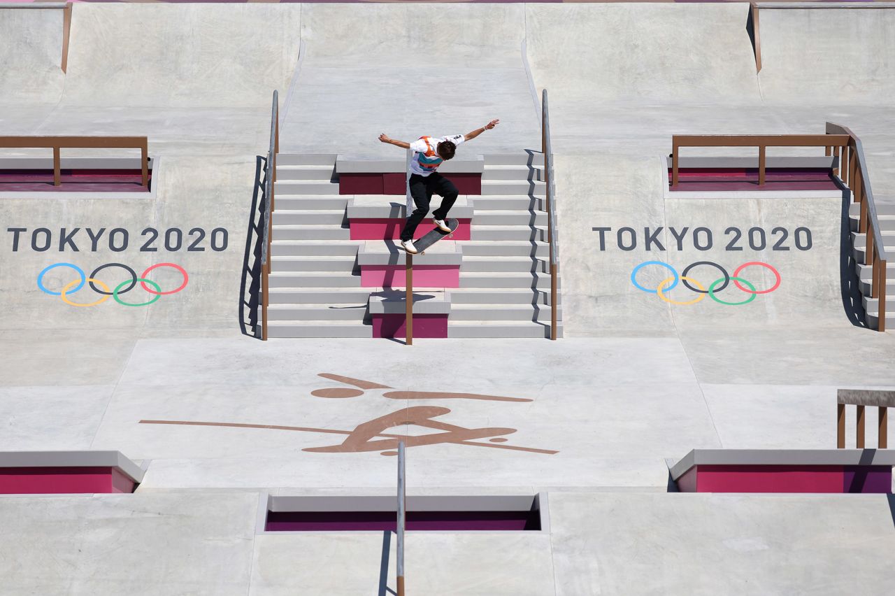 Japan's Yuto Horigome competes in street skateboarding on July 25. Horigome went on to win <a href="https://www.cnn.com/world/live-news/tokyo-2020-olympics-07-25-21-spt/h_73a2a2d298ed1769881ee10c0f45f302" target="_blank">the first-ever Olympic gold medal in skateboarding.</a>